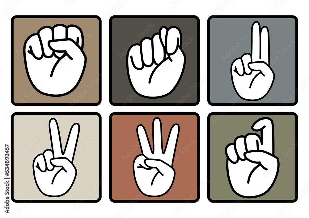ASL Alphabet Hand Sign Matching Flashcards 4 Stock Illustration