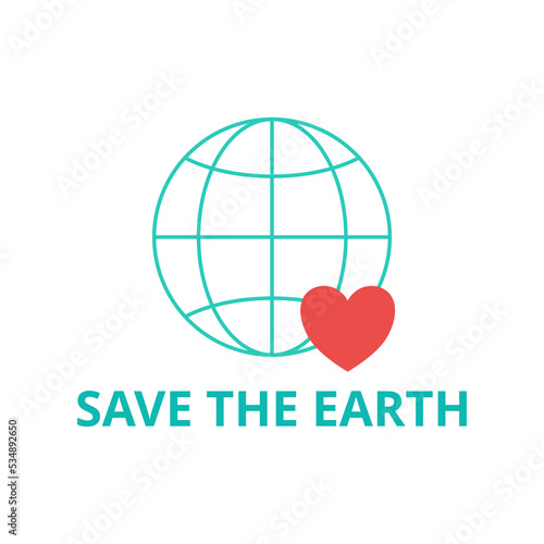Save the earth vector. Sustainability concept. Flat illustration on white background.