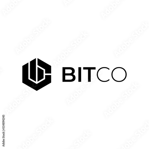 monogram letter BC with hexagon logo