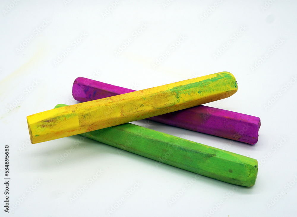 Equipment colored chalk, art supply , school, education