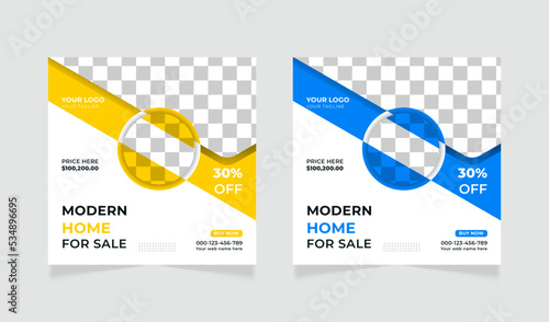 Real estate agency social media post design template 

