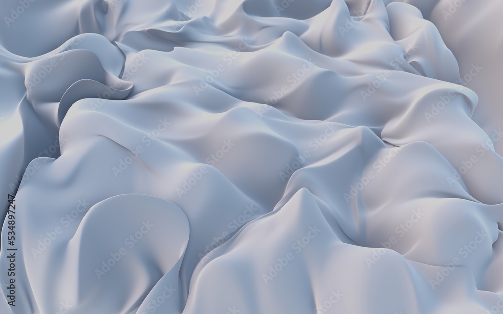 Obraz premium White rippled fabric background 3d render illustration
