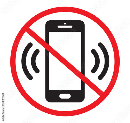 Mobile phone ringer volume mute sign.
