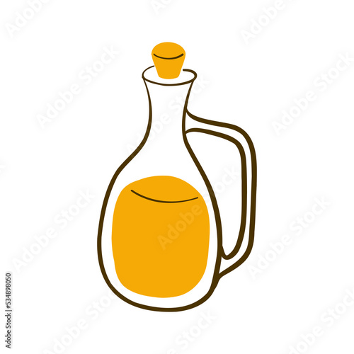 Hand Drawn Olive Oil Jar Illustration