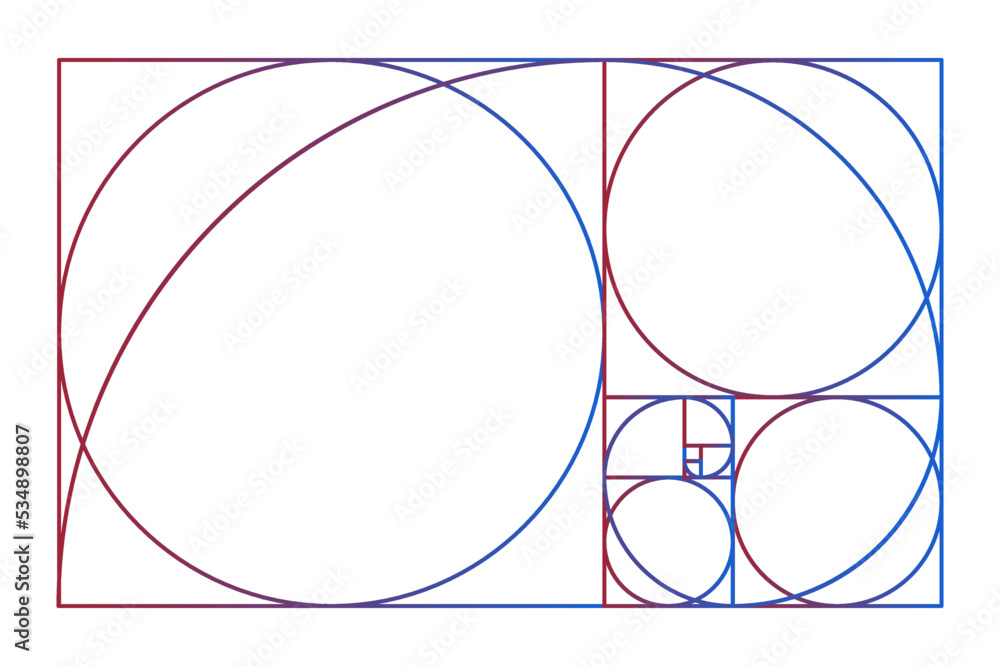 Golden ratio minimalistic icon. Geometric shapes flat proportion vector illustration Golden ratio minimalistic icon. Geometric shapes flat proportion vector illustration