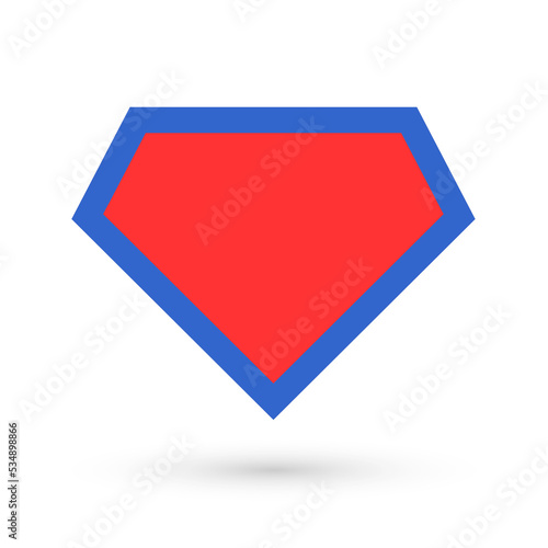 Shield graphic hero shadow icon, isolated comic shape concept symbol, vector illustration
