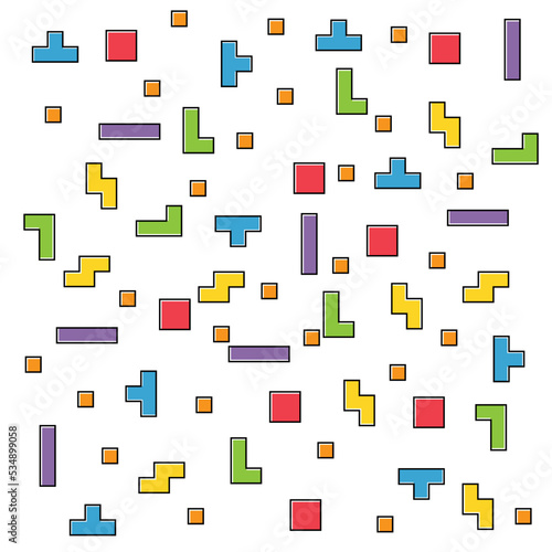 Color pixel design pattern, puzzle style pattern , logic fun game vector illustration