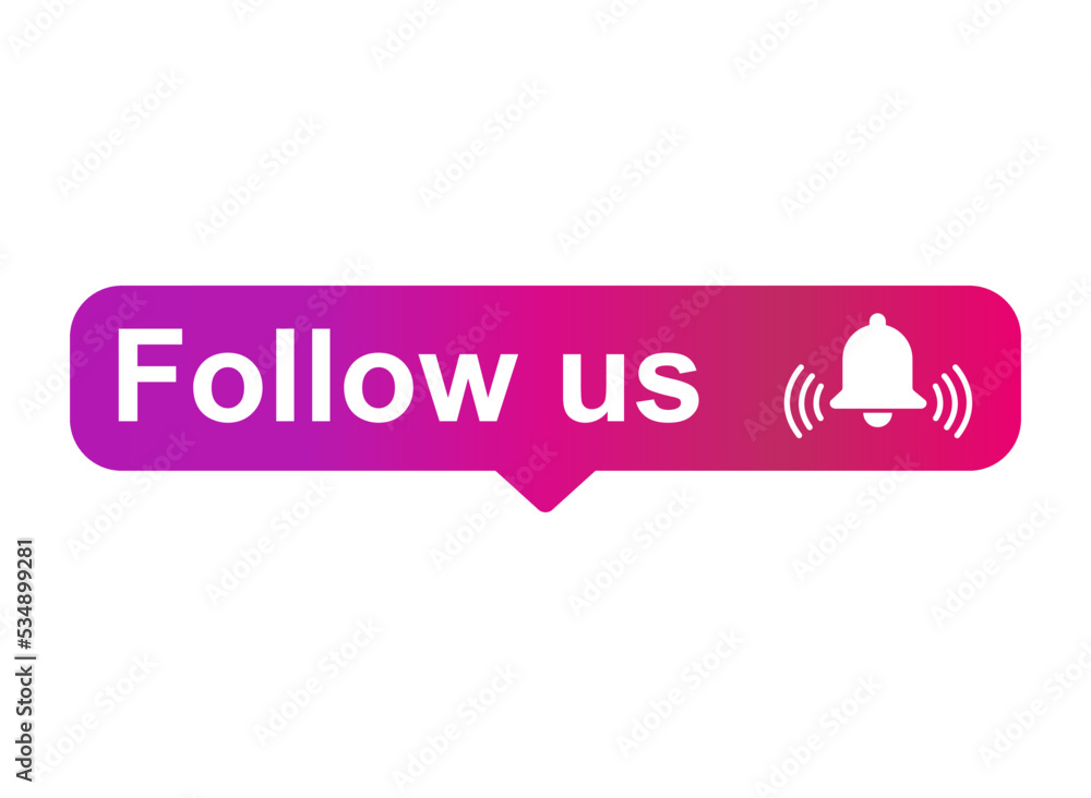 Follow us graphic concept symbol, speech button web label, vector illustration Follow us graphic concept symbol, speech button web label, vector illustration