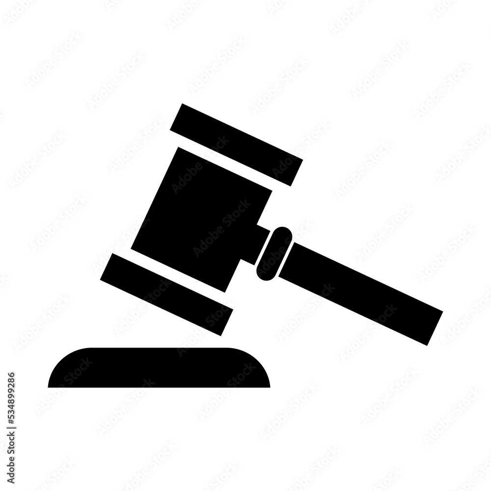 Judge hammer icon, law auction symbol, gavel justice sign vector illustration button Judge hammer icon, law auction symbol, gavel justice sign vector illustration button