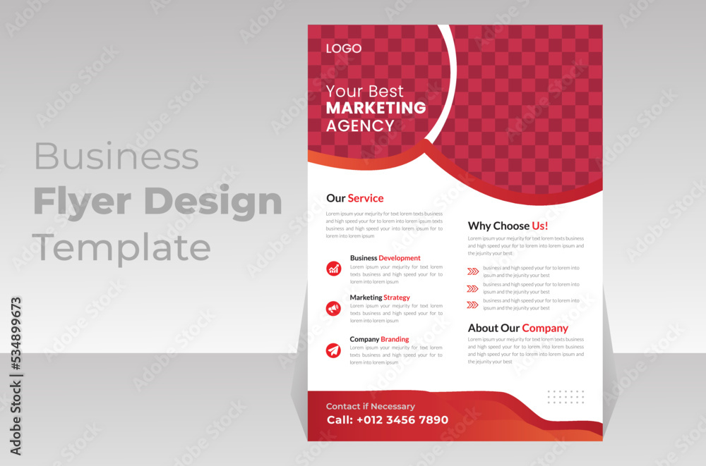 business, flyer, design, template, modern, layout, A4 size, vector,   Corporate,new digital marketing 