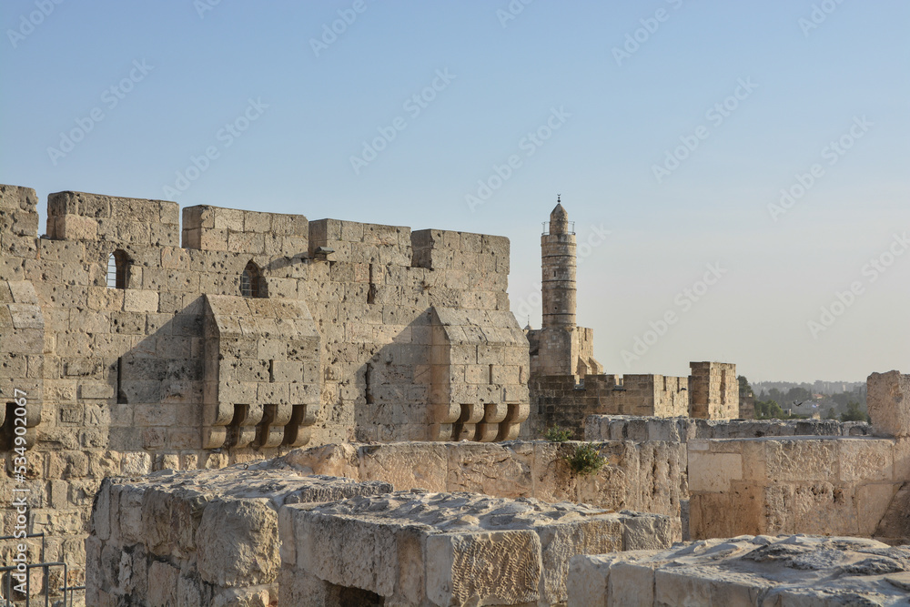 Walls of the Old City in Jerusalem.