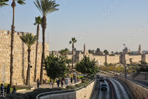 Fototapeta Naklejka Na Ścianę i Meble -  Walls of the Old City in Jerusalem.