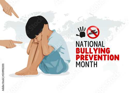 vector graphic of national bullying prevention month good for national bullying prevention month celebration. flat design. flyer design.flat illustration.