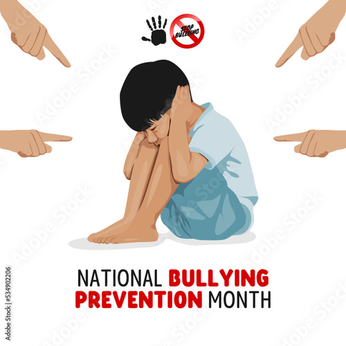 vector graphic of national bullying prevention month good for national bullying prevention month celebration. flat design. flyer design.flat illustration.