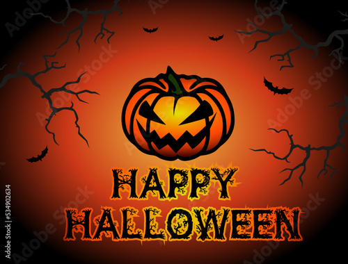 Vector Halloween poster, card, flayer, banner. Halloween party invite.