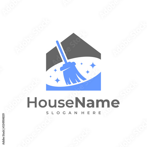 Clean House logo designs concept. Cleaning Service logo vector template.