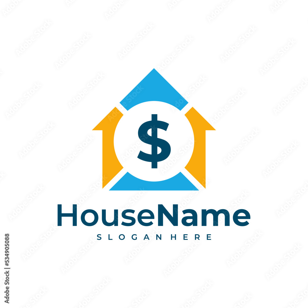 Money Home Logo Template Design Vector, Emblem, Design Concept, Creative Symbol, Icon Money Home Logo Template Design Vector, Emblem, Design Concept, Creative Symbol, Icon