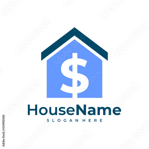 Money Home Logo Template Design Vector, Emblem, Design Concept, Creative Symbol, Icon