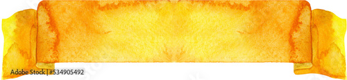 Watercolor yellow banner. Hand painted banners isolated