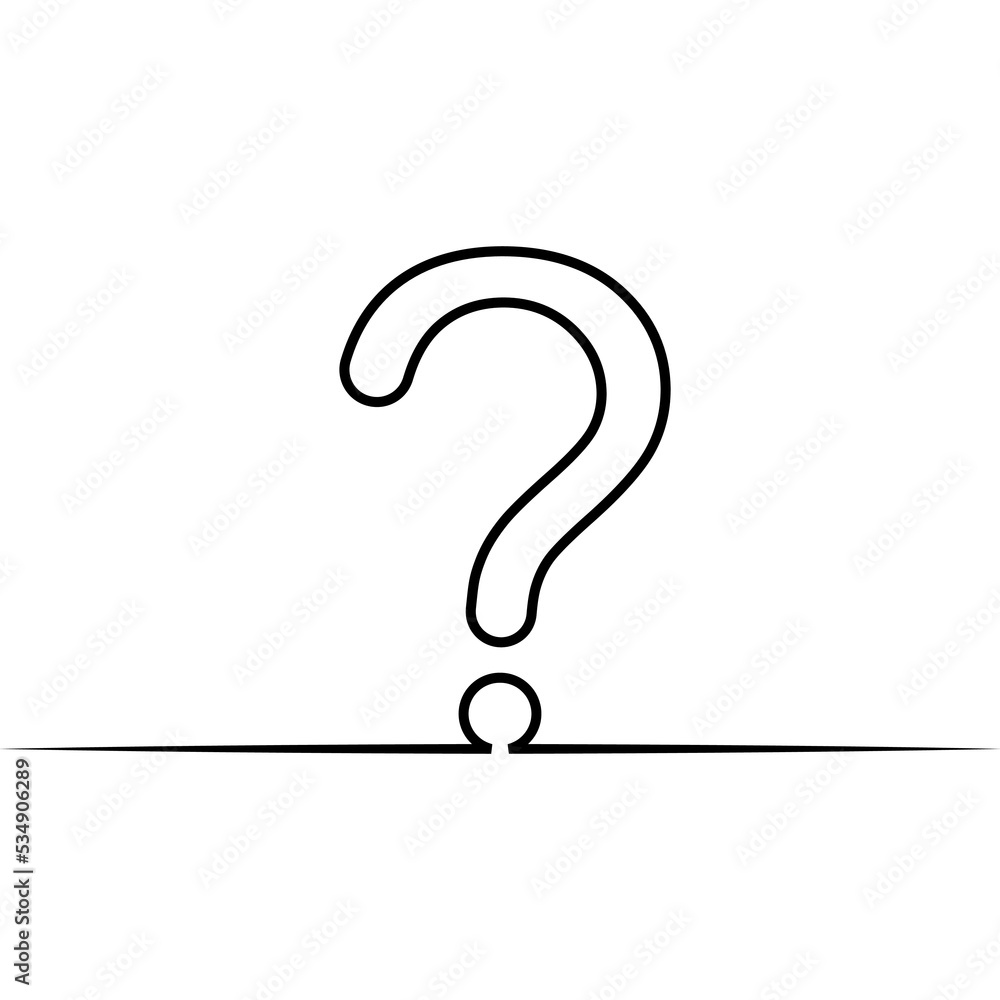Question mark one line, drawing continuous query creative support FAQ Question mark one line, drawing continuous query creative support FAQ