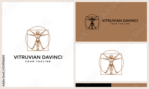 illustration of vitruvian da vinci