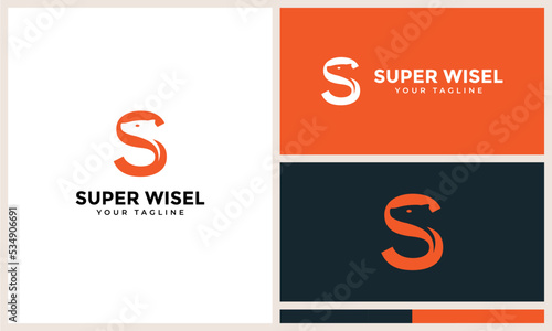 weasel head in letter S logo