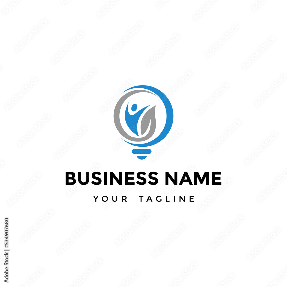 bulb logo with health care inside