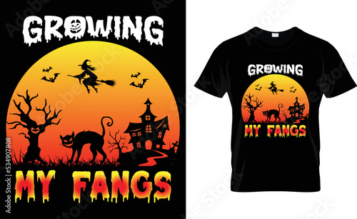 Growing My Fangs... Halloween T-Shirt Design.
