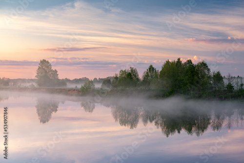 sunrise over the lake