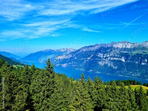 Obraz na płótnie Blick vom Flumserberg auf den Walensee w salonie