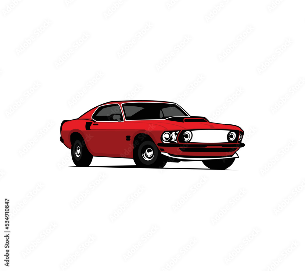 Obraz premium vector graphic design illustration of an American muscle car