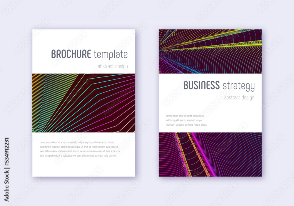 Minimalistic cover design template set. Rainbow ab