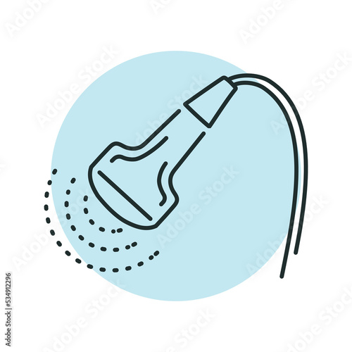 Ultrasound device color line illustration
