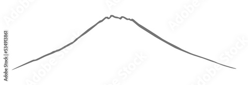 Simple Line Art of the Mountain Silhouette for Logo, Pictogram, Art Illustration, Apps, Website or Graphic Design Element. Format PNG