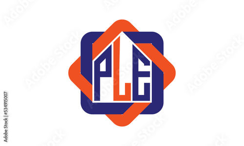 PLE three letter real estate logo with home icon logo design vector template | construction logo | housing logo | engineering logo | initial letter logo | minimalist logo | property logo |