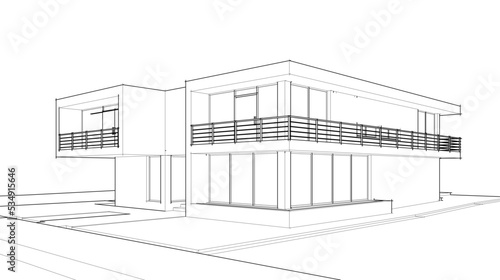 3d render of a building