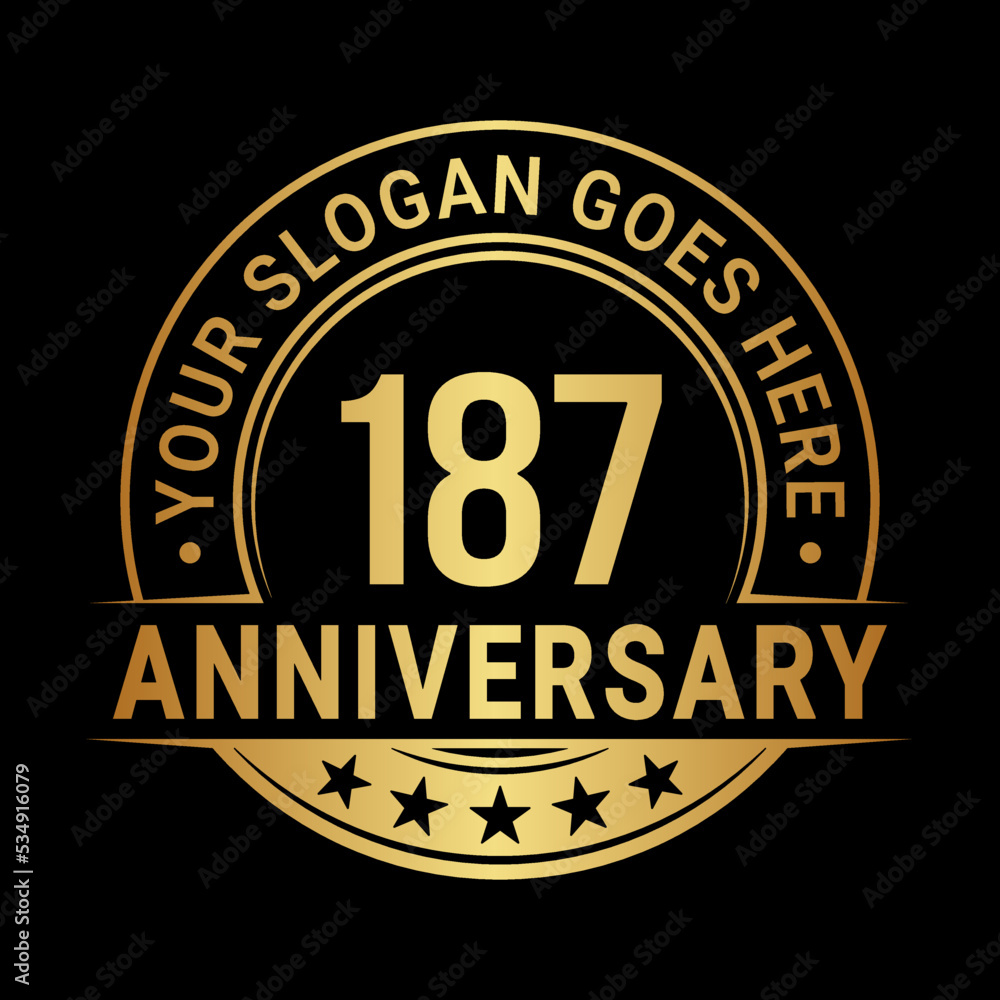 Fototapeta premium 187 years anniversary logo design template. Vector illustration