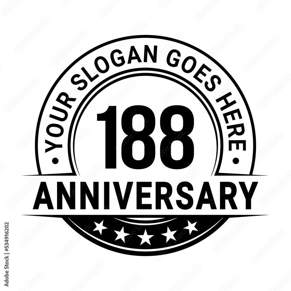 188 years anniversary logo design template. Vector illustration