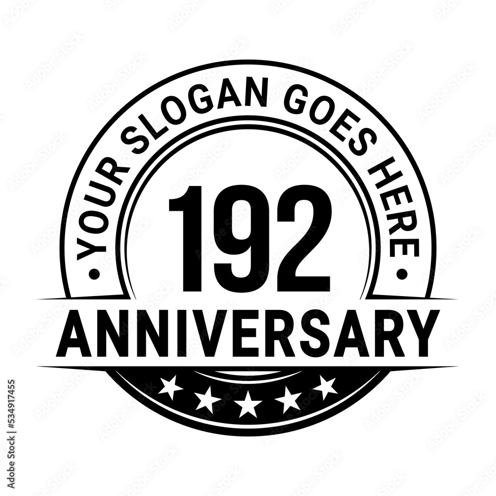 192 years anniversary logo design template. Vector illustration