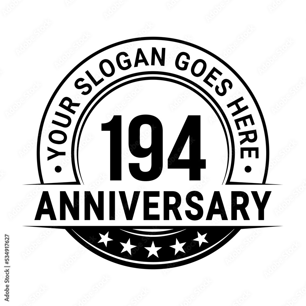 194 years anniversary logo design template. Vector illustration