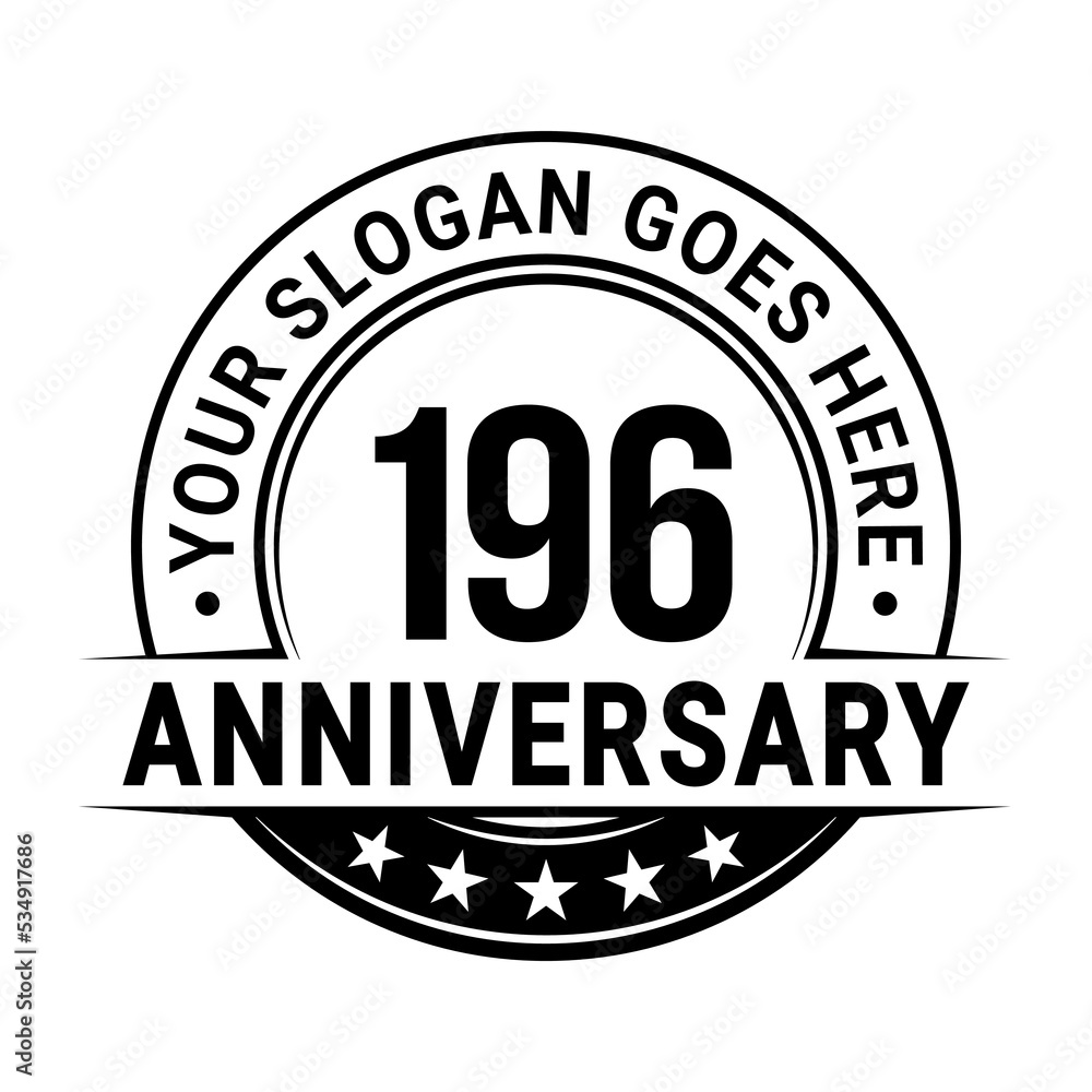 196 years anniversary logo design template. Vector illustration
