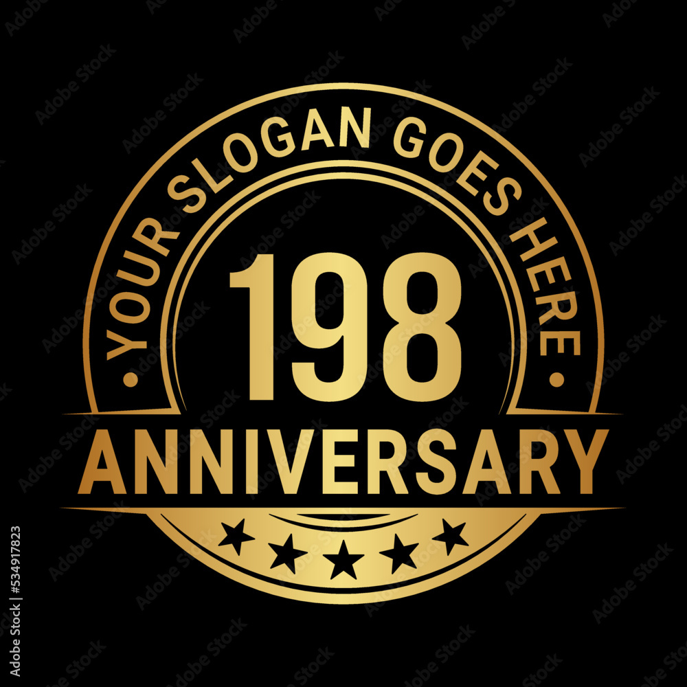 198 years anniversary logo design template. Vector illustration 198 years anniversary logo design template. Vector illustration