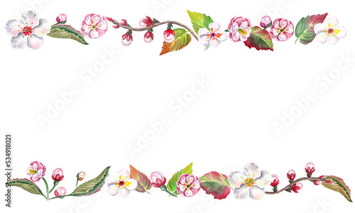 Wallpaper Mural  Watercolor seamless border with spring  flowers. Transparent layer Torontodigital.ca