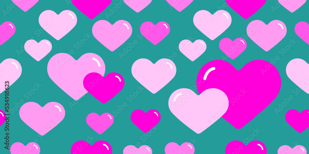 Seamless heart hand drawn pattern in vector illustration. cute simple design for scrapbooking wallpaper textile craft paper
