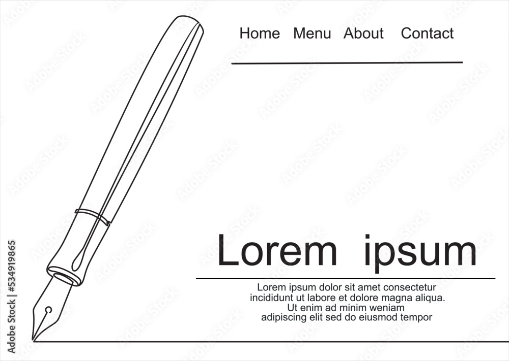 Pen line icon-continuous line vector drawing. 