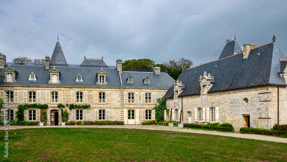 Manoir de Kerazan is a French country castle about halfway between Pont-l'Abbé and Loctudy, Finistere, Brittany, France