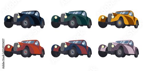 Set of retro cars