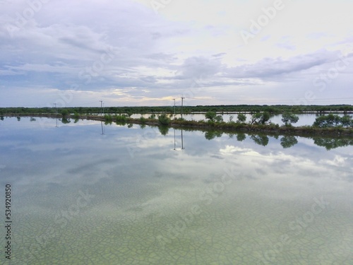Mangrove ponds in Mengare Gresik East Java Indonesia photo