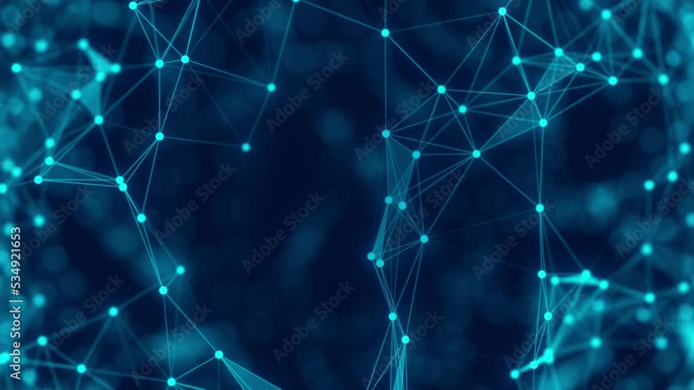 Network connection structure. Abstract digital connection moving plexus shapes. Artificial Intelligence Technology background with dots and lines. Network connection structure. Abstract digital connection moving plexus shapes. Artificial Intelligence Technology background with dots and lines.