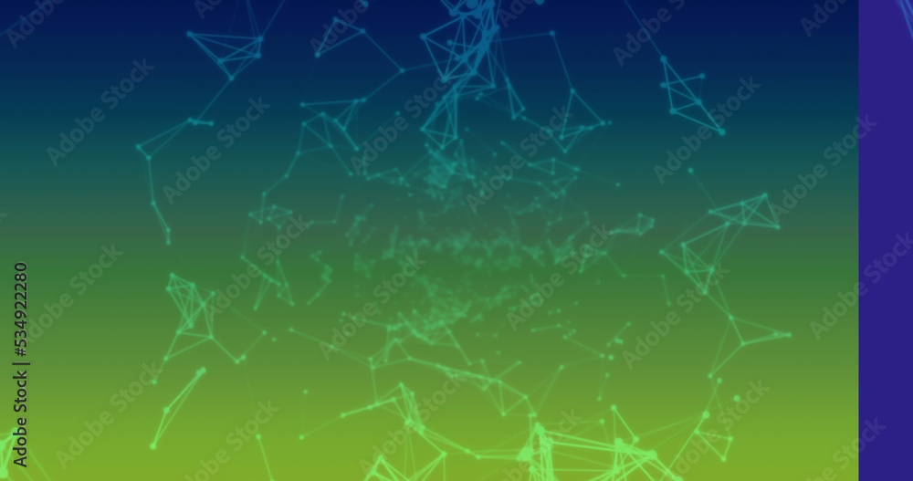 Images of network of connections on blue and yellow background Images of network of connections on blue and yellow background